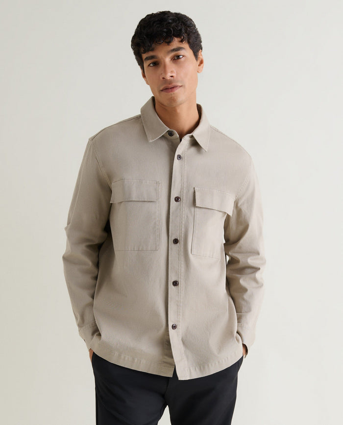 Stone - Men's Heavy-Weight Cotton Overshirt