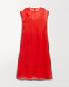 Red - Women's Silk Organza Layered Dress