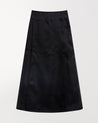 Black - Women's Silk Organza Panelled Skirt