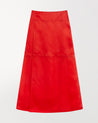 Red - Women's Silk Organza Panelled Skirt