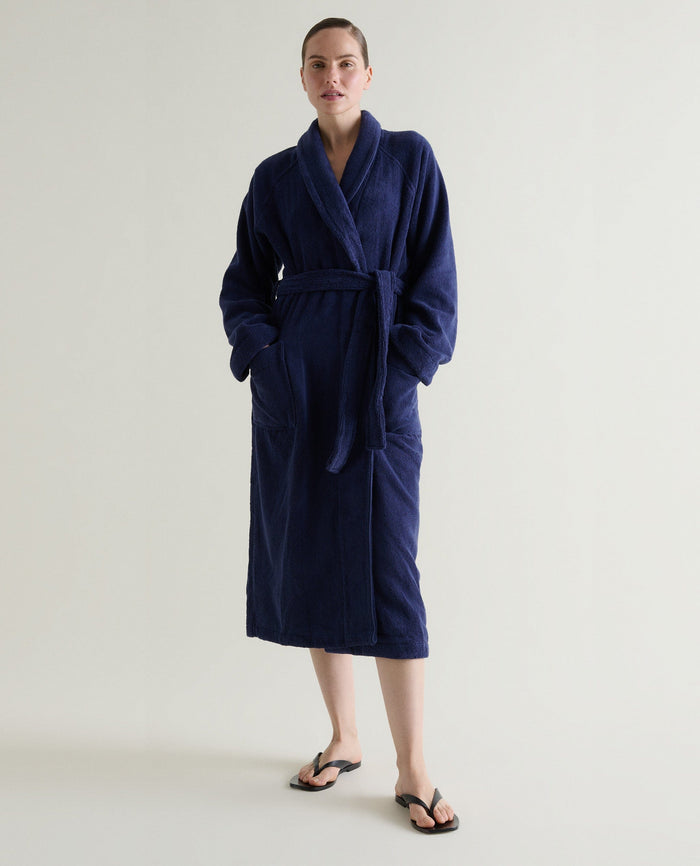 Navy - Women's Terry Bathrobe