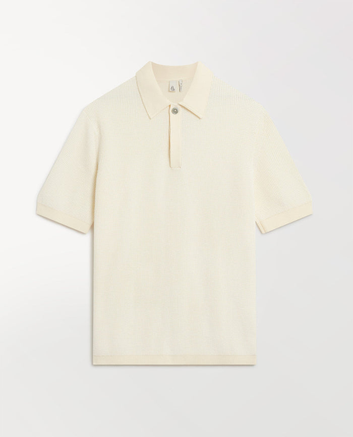 Parchment - Men's Waffle Knit Cotton Polo