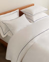 White Navy Piping - The Soft & Smooth Cotton Duvet Set
