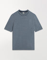 The Blues - Men's Silk-Cotton Fine Knit Stripe T-Shirt