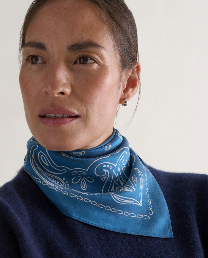 Ocean Blue - Silk Bandana