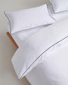 White Navy Piping - The Crisp & Cool Organic Luxury Duvet Cover