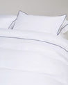 White Navy Piping - The Crisp & Cool Organic Luxury Duvet Cover